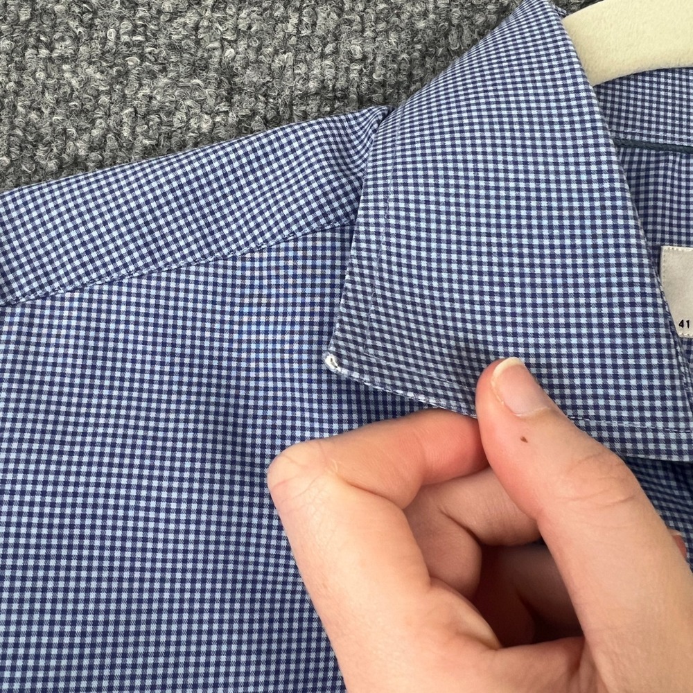 Eton Contemporary Fit Dress Shirt Mens 16 41 Blue Purple Gingham Check Cotton - Picture 4 of 11